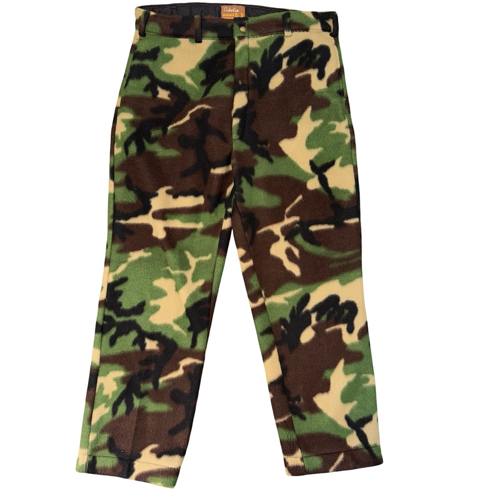 Vintage Cabela's whitetail‎ clothing camo fleece pants. Polarfleece. Size L